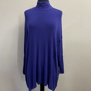 We The Free Turtleneck Tunic Top Size Small Ocean Dolman Sleeve Wool Blend NWT‎